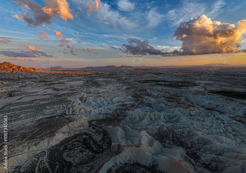 Aerial view of the Abanilla Desert, Murcia region, Spain photo