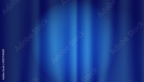 blue theater or cinema curtain with a spotlight in the middle. Realistic vector background