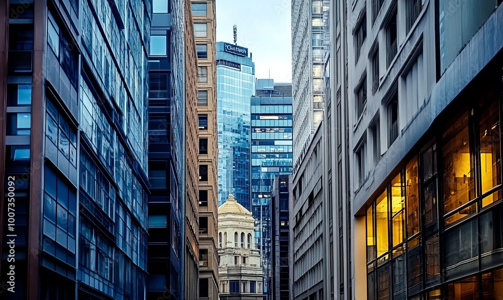 Fototapeta premium Cityscape of office buildings