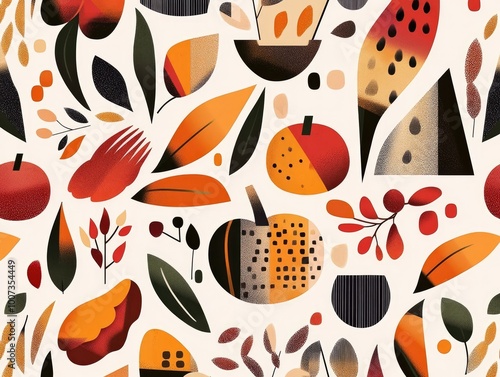 Modern Geometric Autumnal Thanksgiving Pattern