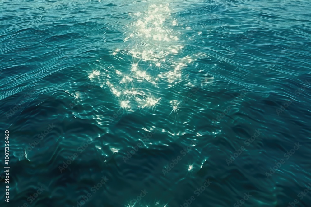 Obraz premium Catalina Island Blue green ocean with gentle ripples and light refracting.