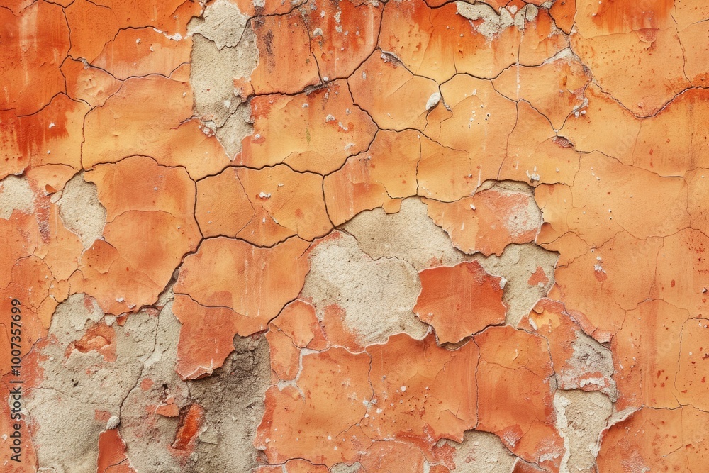 Fototapeta premium orange concrete background plaster wall