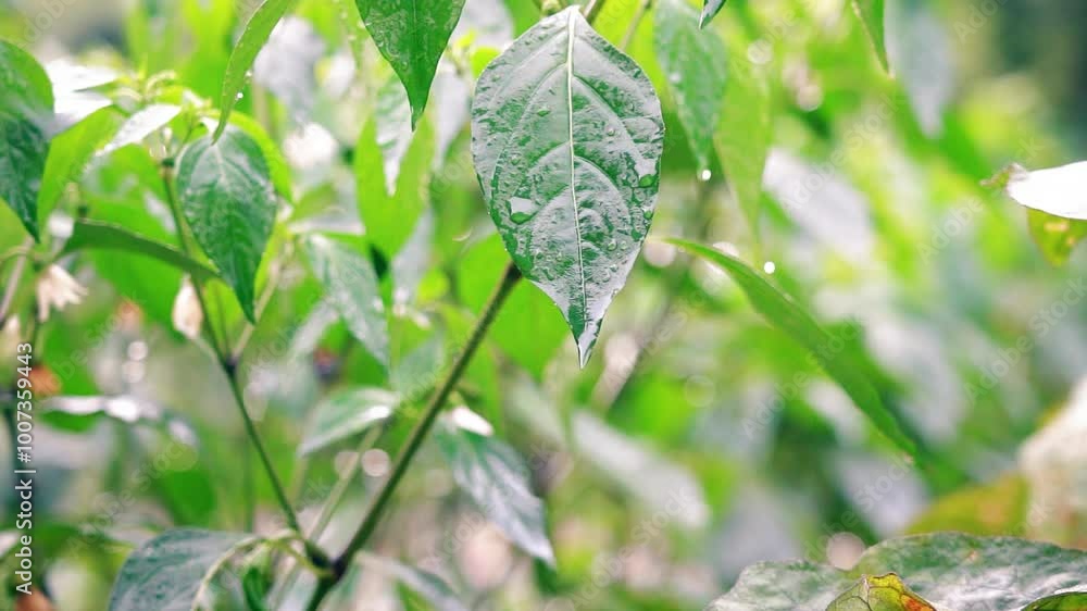 Natural writing live-action video of small green peppers as a crop in a field Natural writing live-action video of small green peppers as a crop in a field
