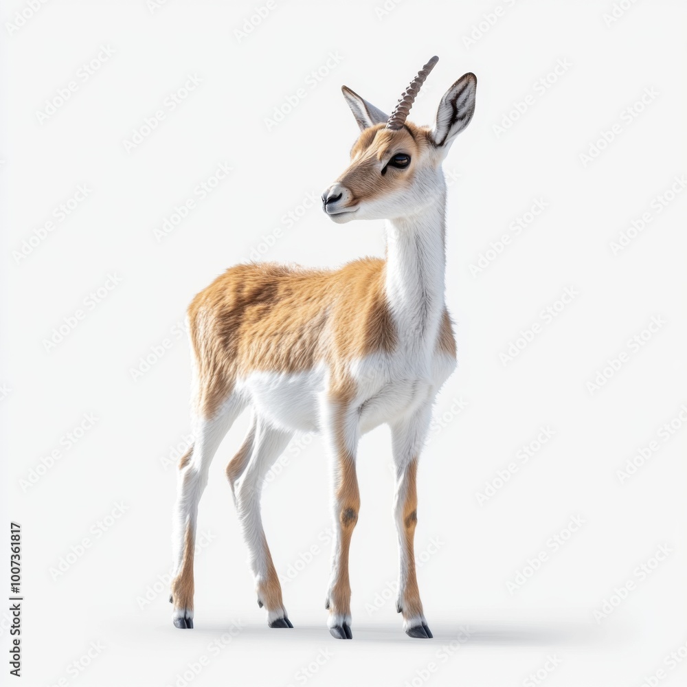 Pronghorn on White Background in Artistic Style Pronghorn on White Background in Artistic Style