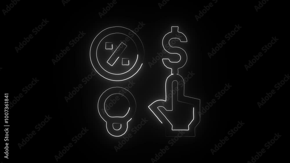 Glowing neon Media Mix icon isolated on black background. HD Video motion graphic animation Glowing neon Media Mix icon isolated on black background. HD Video motion graphic animation