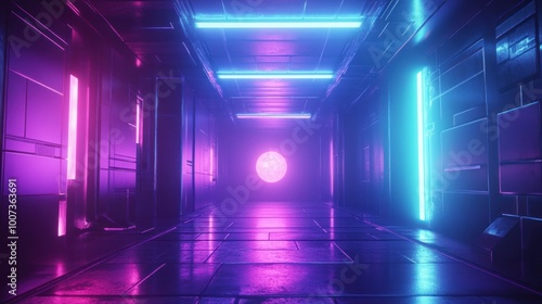 Neon Lights Corridor