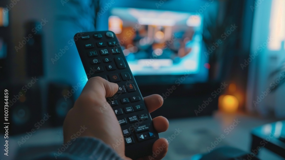 closeup of a hand holding a tv control closeup of a hand holding a tv control