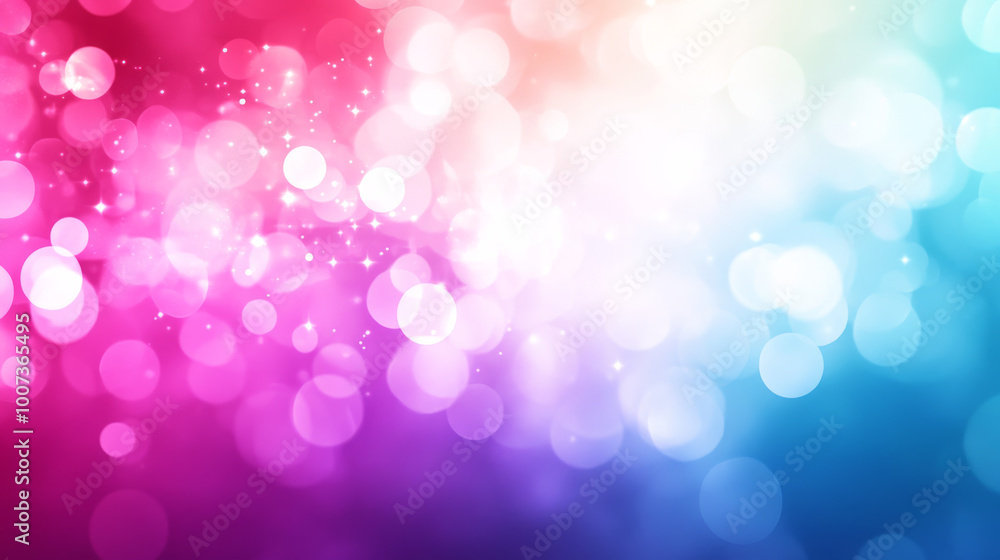 Obraz premium Abstract bokeh background in vibrant pink, blue, and white colors.