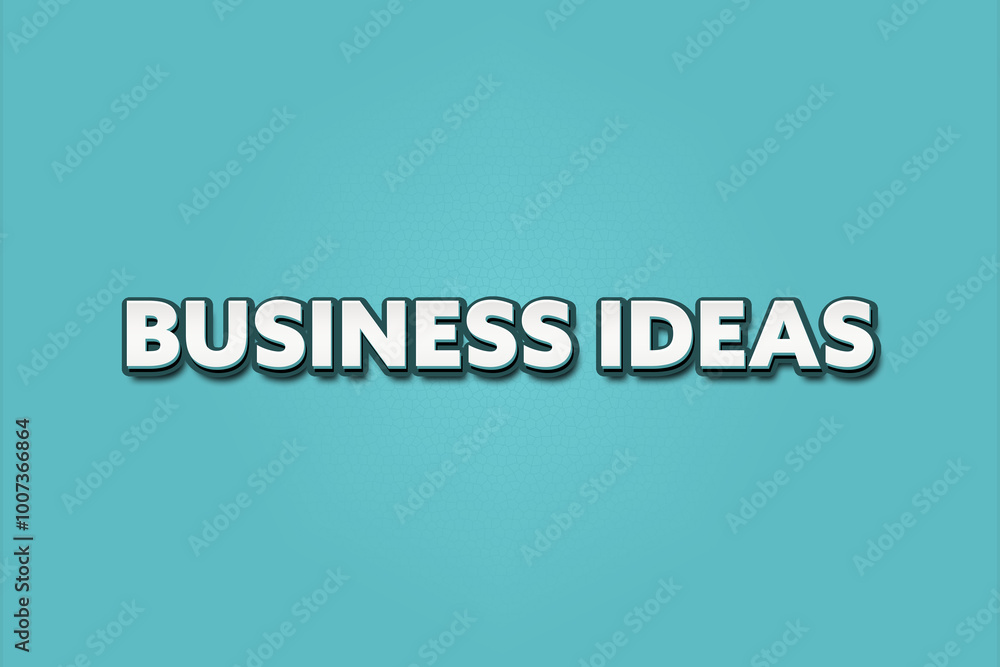 Business Ideas. A Illustration with white text isolated on light green background. Business Ideas. A Illustration with white text isolated on light green background.