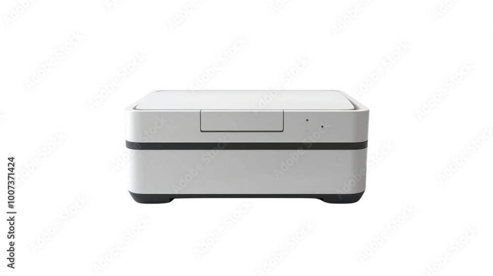 Compact portable Bluetooth printer on white background Compact portable Bluetooth printer on white background