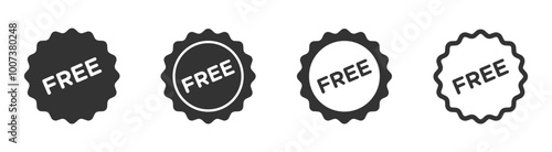 Free vector label illustration set. Free sticker set. Free vector icon. free icon