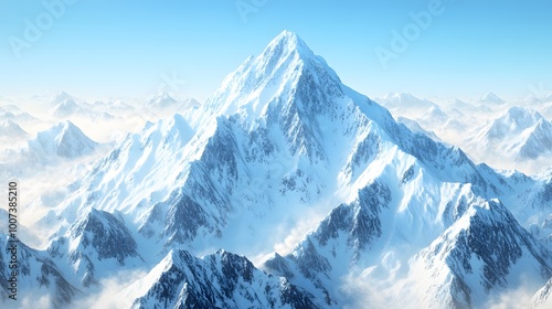 Snow covered mountain peaks