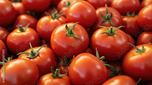 Fresh Ripe Red Tomatoes in Abundance, Perfect for Culinary and Agricultural Themes