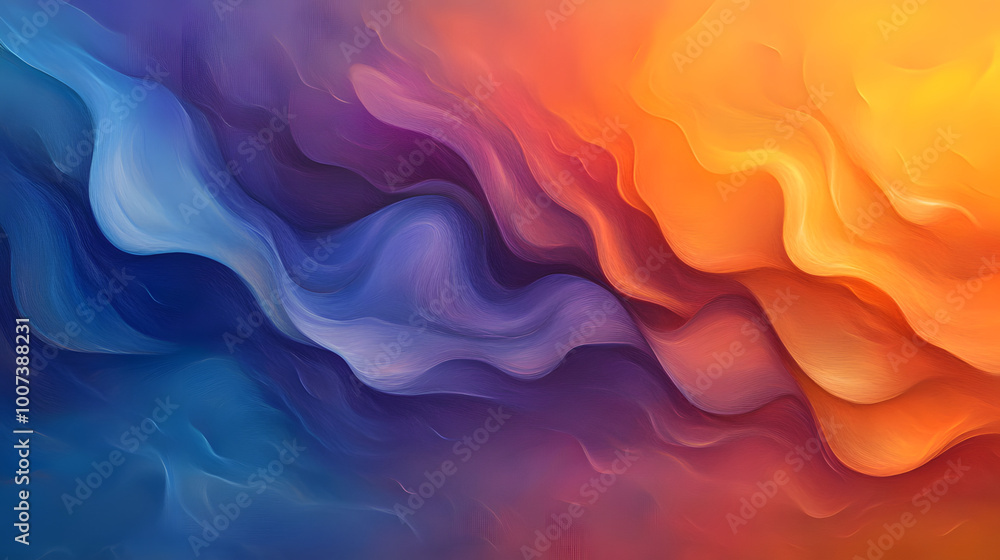A smooth, flowing gradient of colors shifting from cool blues and purples to warm oranges and yellows A smooth, flowing gradient of colors shifting from cool blues and purples to warm oranges and yellows
