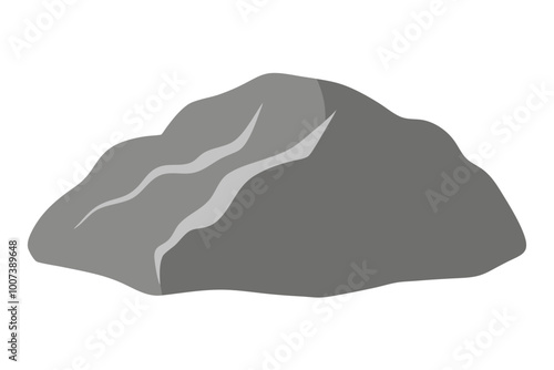 Minimalist Silver Ore Vector Silhouette with Rough Texture and Metallic Shine