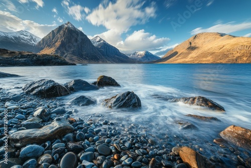 From Elgol, Isle of Skye, Scotland, a view of Loch Scavaig and the Cuillin Hills photo