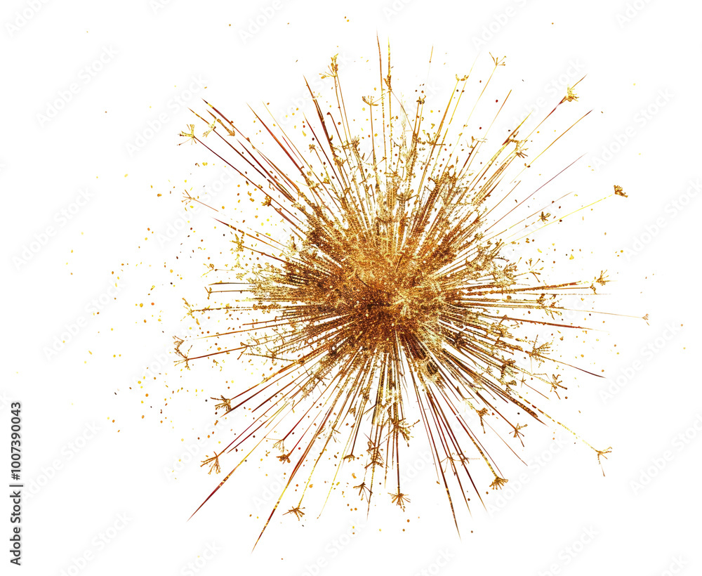 Fototapeta premium PNG Golden explosion abstract art