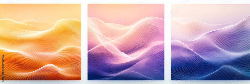 Fototapeta premium Abstract wavy background with gradient colors.