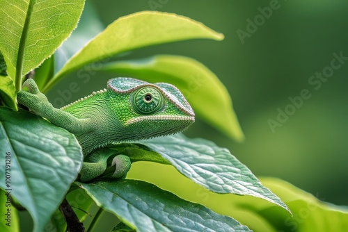 The Malagasy Giant Chameleon is found in Anja Community Reserve, Haute Matsiatra Region, Madagascar. photo