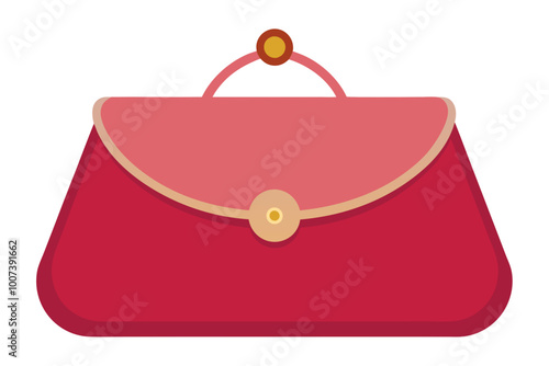 Clutch Bag Vector Small Size with Elegant Decorative Clasp Design