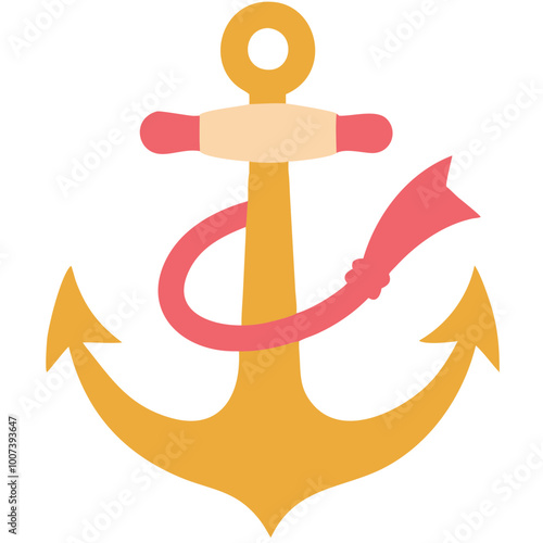  Nautical Anchor with Rope Vector for Marine and Nautical Themes