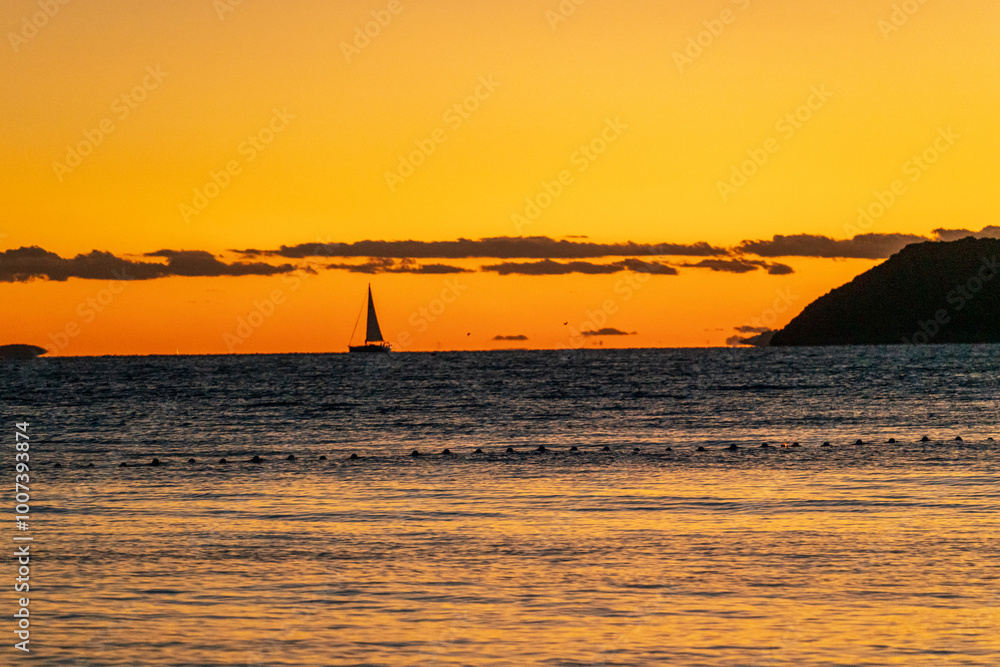 Sailing Boat at the Sunset Sailing Boat at the Sunset