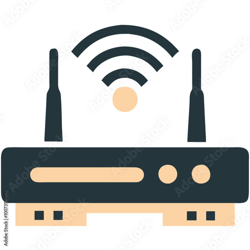  Wireless Router with Wifi Signal Vector for Network Connectivity