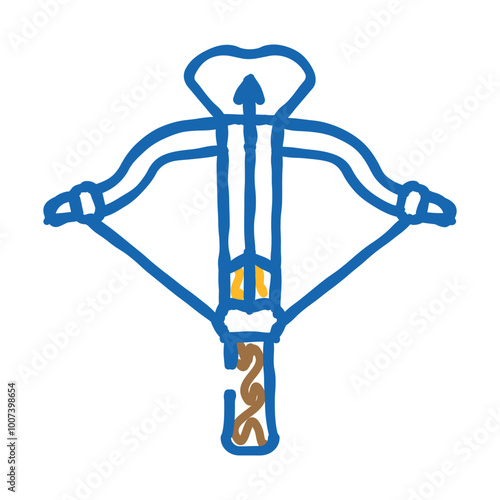 crossbow weapon military doodle icon sketch vector. crossbow weapon military sign. isolated symbol illustration