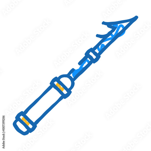 harpoon weapon military doodle icon sketch vector. harpoon weapon military sign. isolated symbol illustration