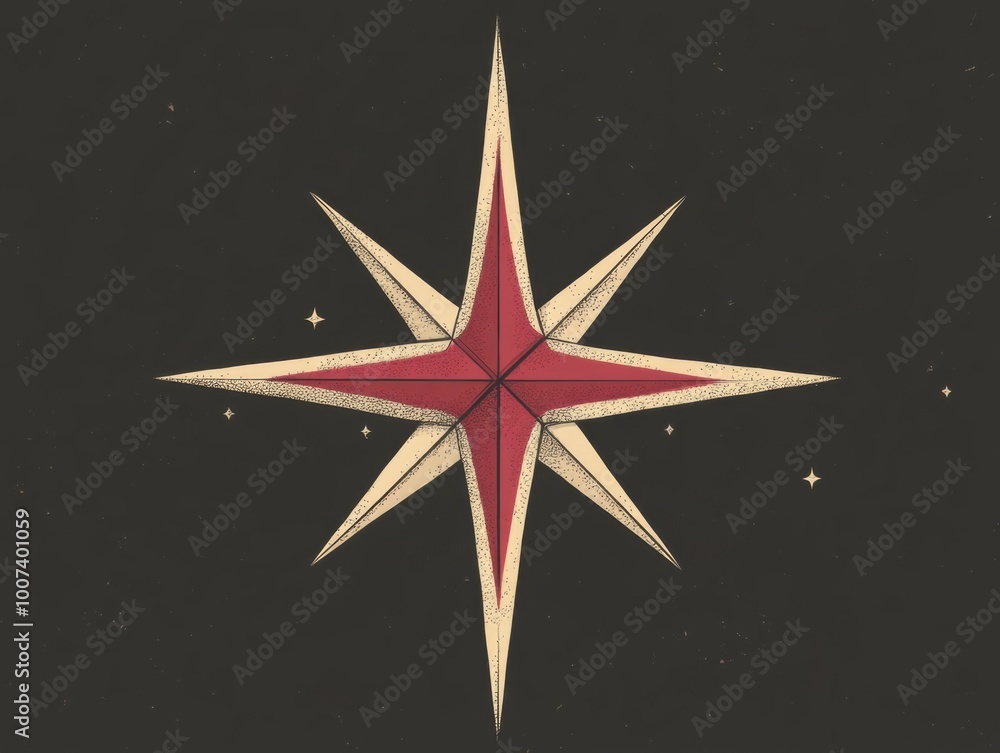 Obraz premium Simple wind rose isolated vector illustration showcasing the cardinal directions ，for navigation, geography, or design projects requiring a straightforward representation of wind direction.