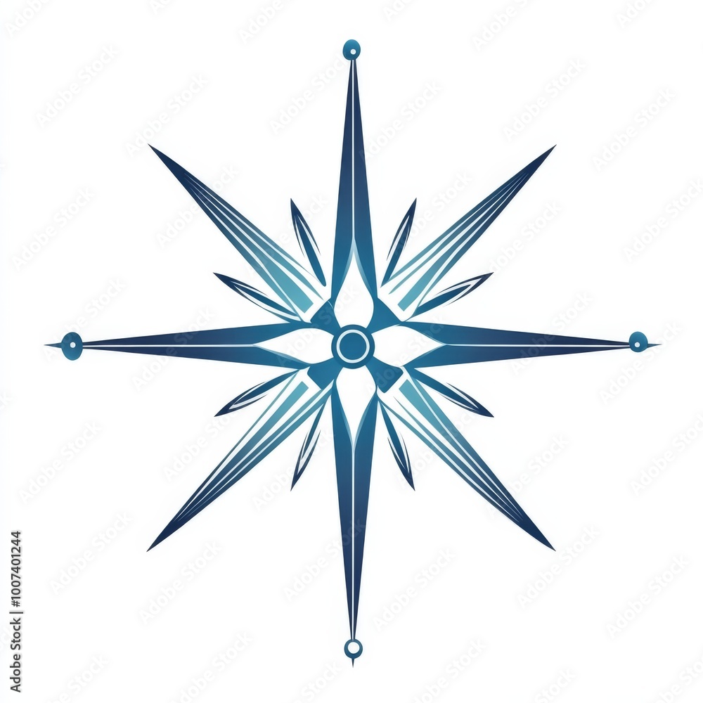Fototapeta premium Simple wind rose isolated vector illustration showcasing the cardinal directions ，for navigation, geography, or design projects requiring a straightforward representation of wind direction.