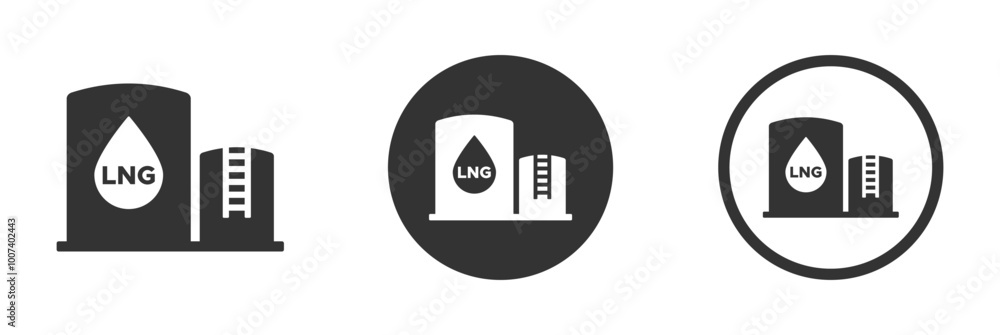 LNG terminal glyph vector icons set. LNG terminal icon LNG terminal glyph vector icons set. LNG terminal icon