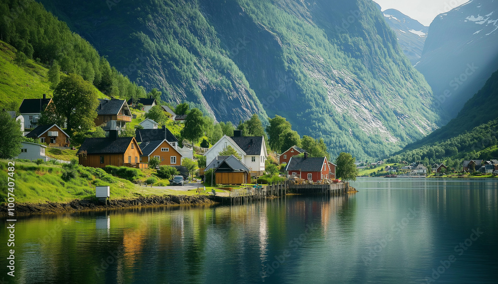 Fototapeta premium AI generator image of view, scenery, landscape, beautiful nature,