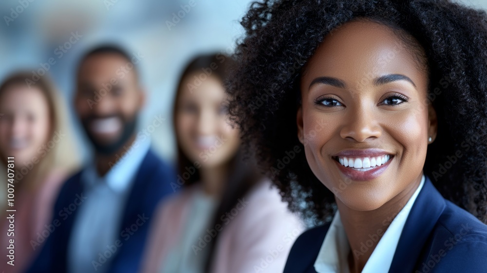 A woman with a big smile is smiling at the camera A woman with a big smile is smiling at the camera