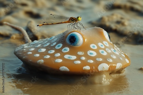 Periophthalmus spp, adult male mudskipper at low tide, Bako National Park, Borneo, Malaysia photo