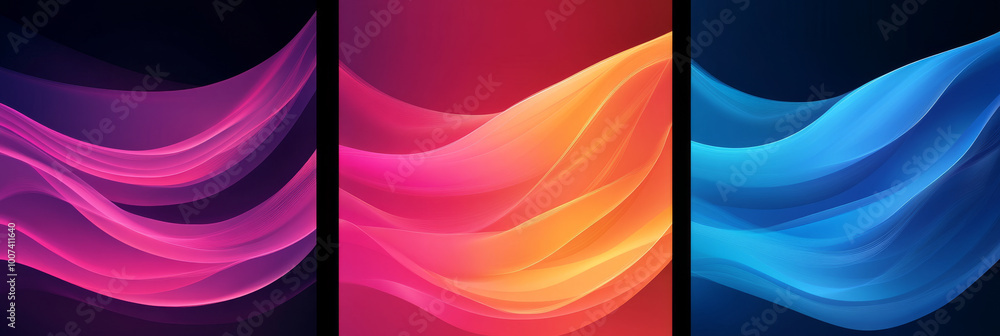 Abstract waves in pink, orange, and blue. Abstract waves in pink, orange, and blue.