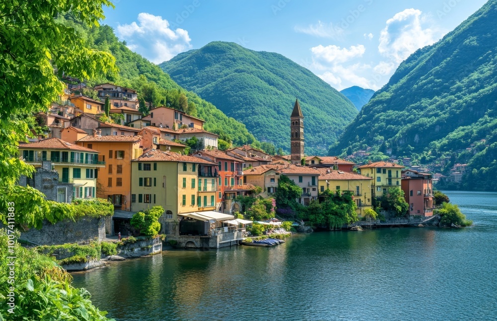 Village of Dorio, Lake Como, Province of Lecco, Italian Lakes, Lombardy Village of Dorio, Lake Como, Province of Lecco, Italian Lakes, Lombardy