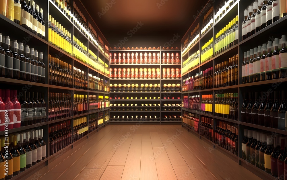 Vibrant rows of assorted bottles line the shelves in a well-organized storage area, showcasing various colors and labels. Vibrant rows of assorted bottles line the shelves in a well-organized storage area, showcasing various colors and labels.