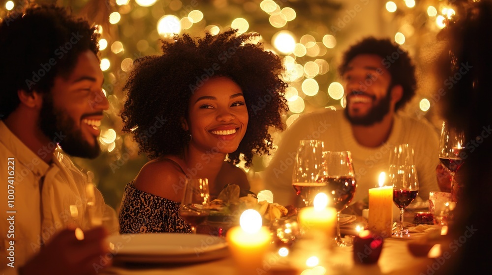 Shared happiness - happy Black people enjoying a meal, capturing the simple joy of togetherness, laughter, and the pleasure of good food in a warm, welcoming atmosphere Shared happiness - happy Black people enjoying a meal, capturing the simple joy of togetherness, laughter, and the pleasure of good food in a warm, welcoming atmosphere