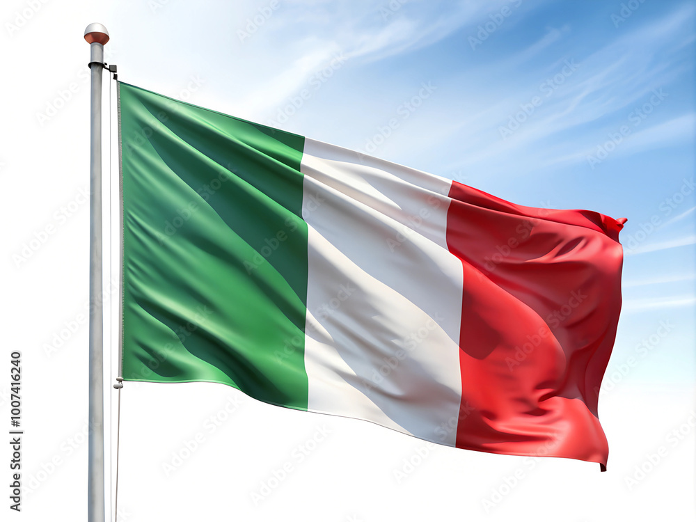 flag of Italy wawing isolated on the white background flag of Italy wawing isolated on the white background