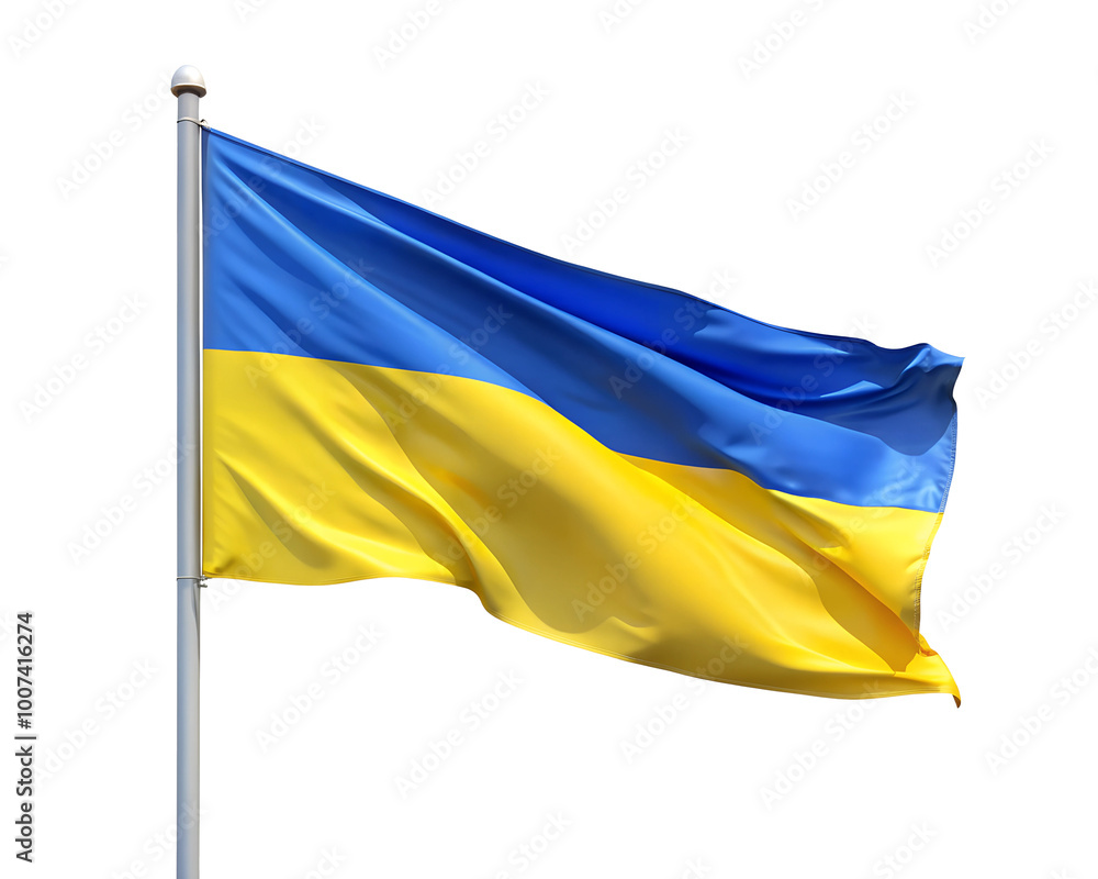 flag of Ukraine wawing isolated on the white background flag of Ukraine wawing isolated on the white background