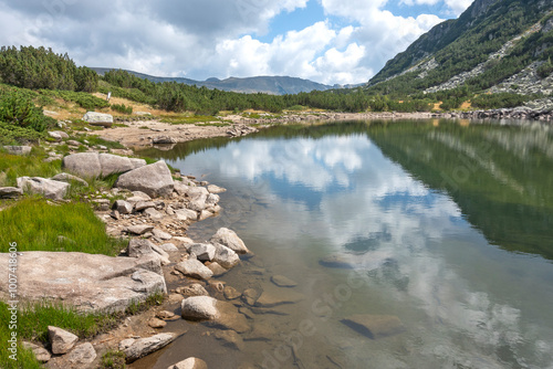 Landscape of The Stinky Lake (Smradlivoto Lake), Rila mountain, Bulgaria photo