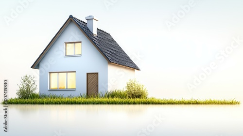 Wallpaper Mural A house is shown on a grassy field Torontodigital.ca