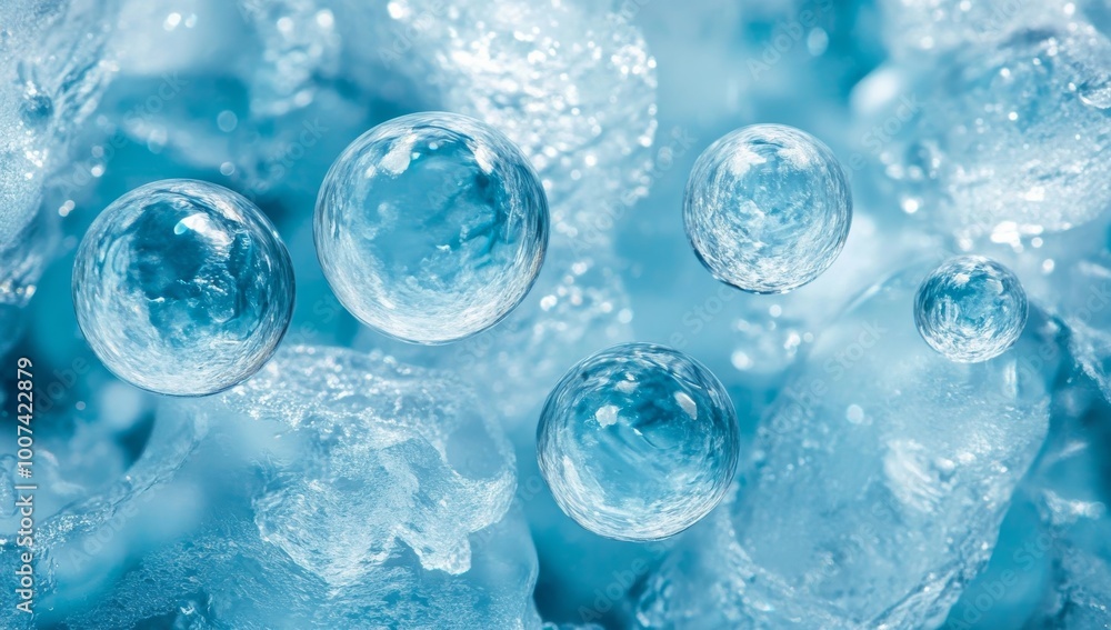 Water bubble molecular structure rendered in 3D Water bubble molecular structure rendered in 3D