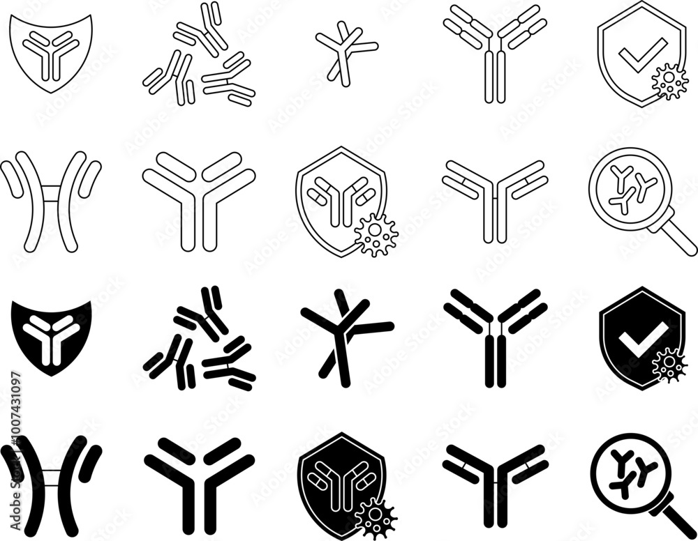 antibody icon set antibody icon set