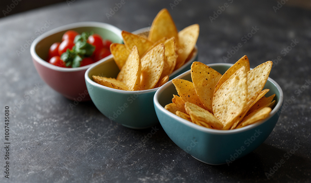 Chips with new look in bowl Chips with new look in bowl
