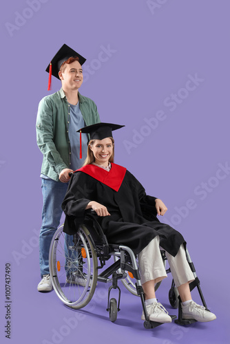Smiling female graduate in ...