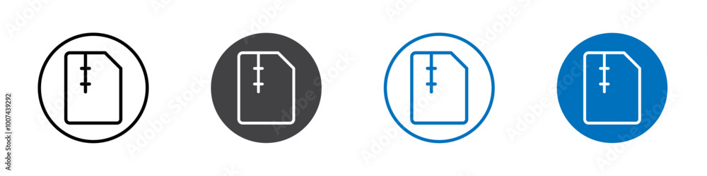 Obraz premium Zipped file icon Isolated on white background vector set