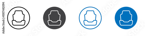 Car seat icon Isolated on white background vector set