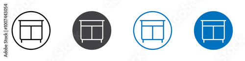 Cupboard icon Isolated on white background vector set